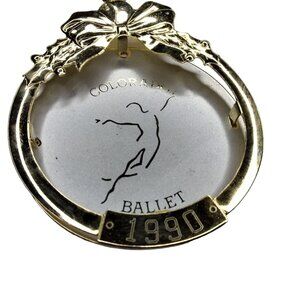 Colorado Ballet Christmas Ornament Gold Color 1990 Dance USA G Duchin